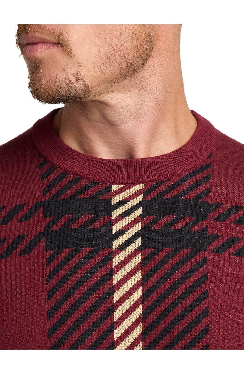 Paul Fredrick Cotton Crewneck Sweater, Alternate, color, Burgundy