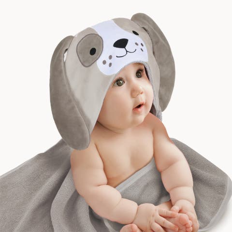 Baby/Infant Luxury Cotton Terry Dog/Puppy Hooded Bath Towel