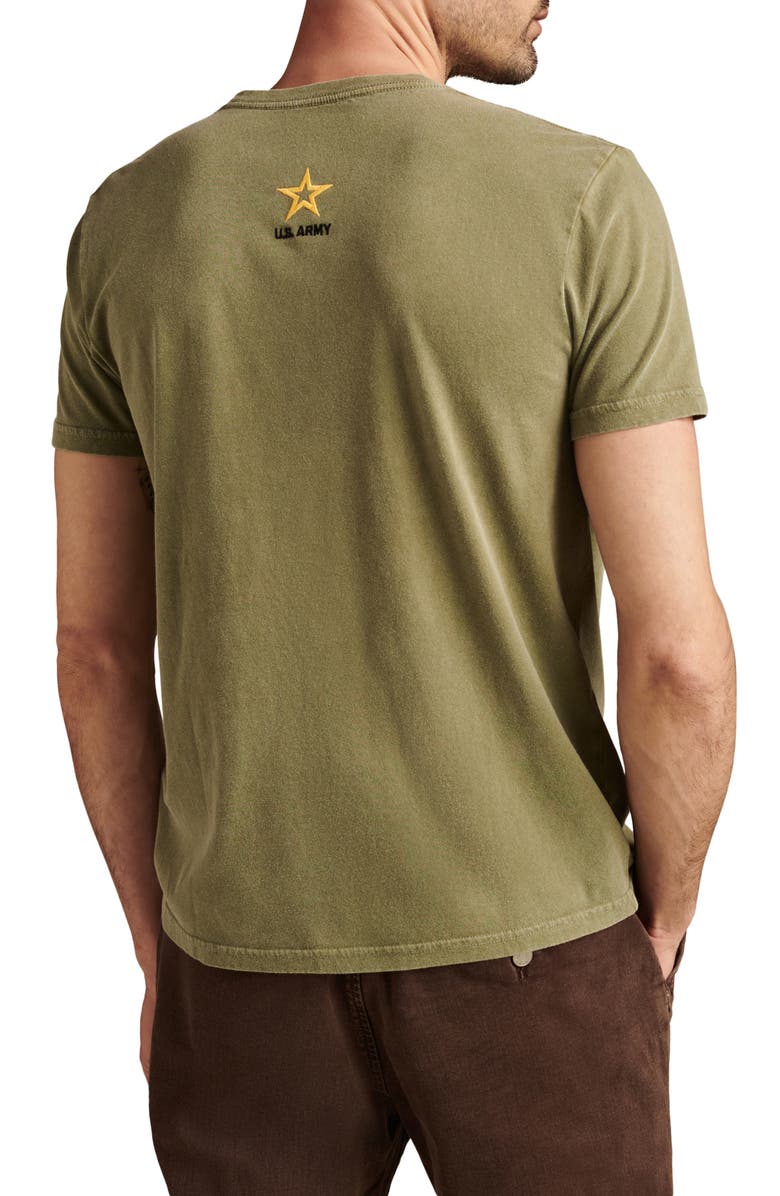 Lucky Brand Embroidered Army Logo T-Shirt, Alternate, color, Four Leaf Clover