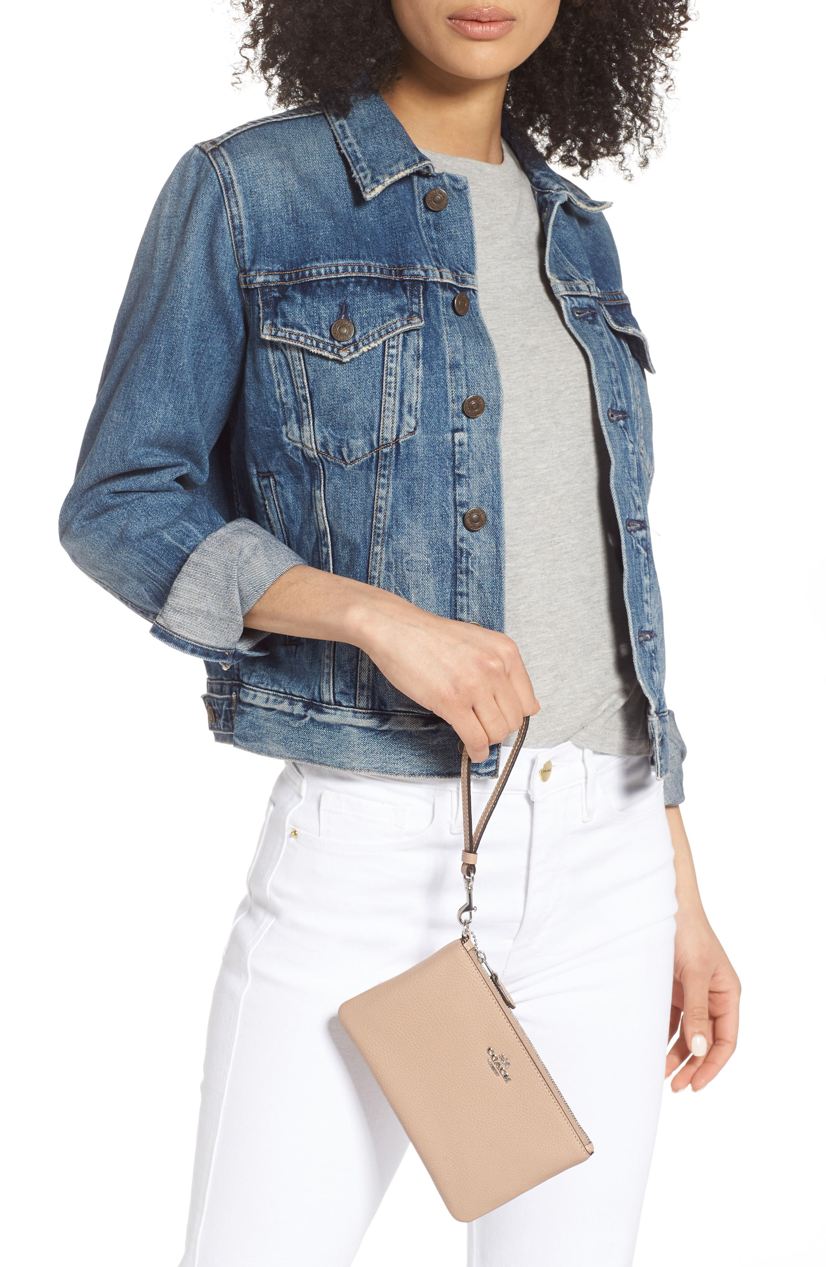 Leather Wristlet, Alternate, color, TAUPE