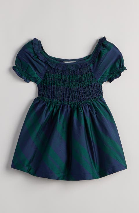 Kids' Plaid Smocked Dress