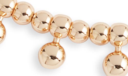 Open Edit Beaded Orb Station Necklace In Gold