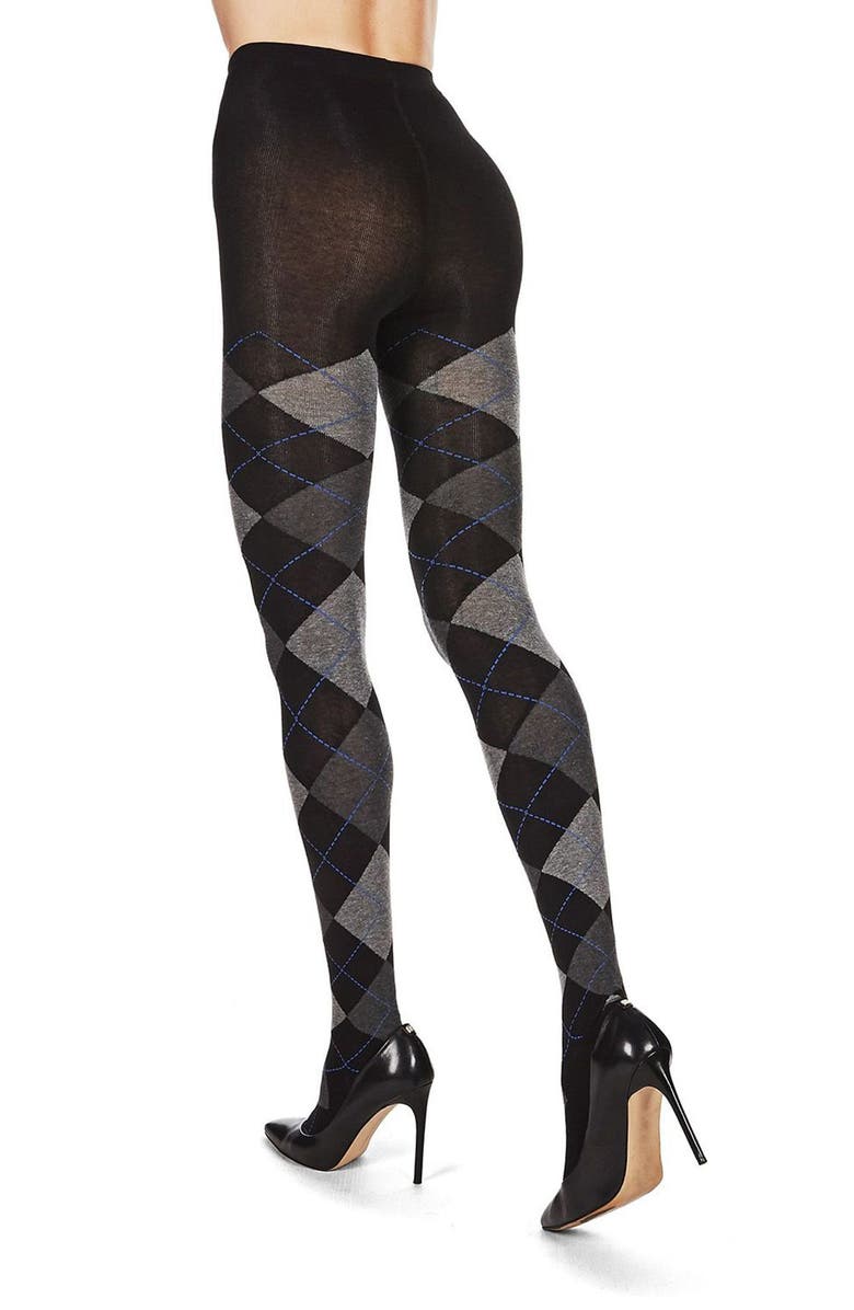 MeMoi Argyle Sweater Tights, Alternate, color, Dark Gray Heather