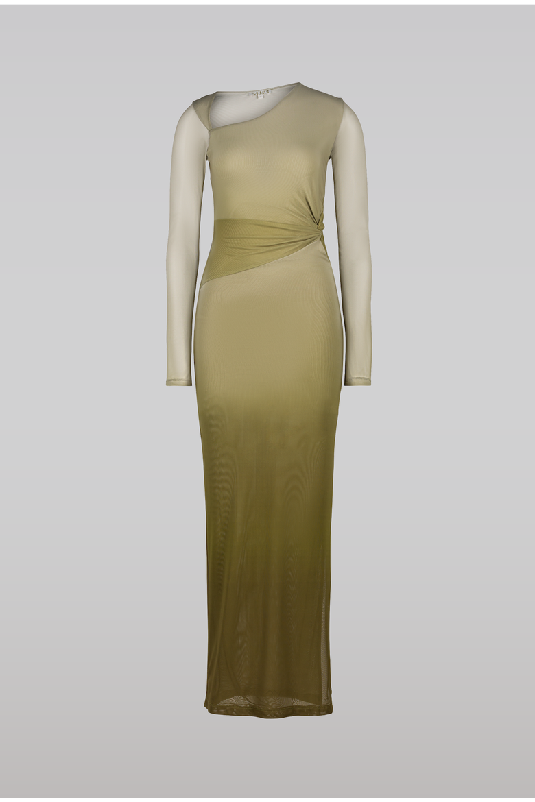 Arla Gradient Mesh Dress, Main, color, Olive Green Gradient