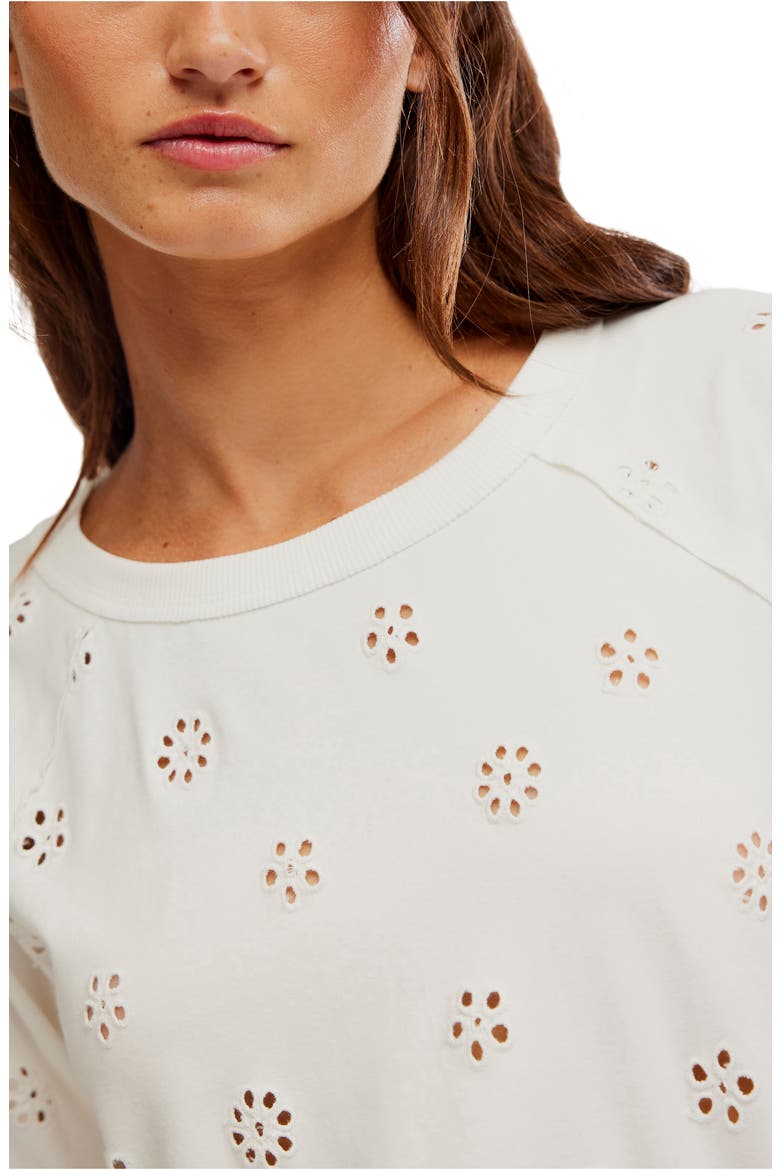 Jessie Eyelet Puff Sleeve Top, Alternate, color, WHISPER WHITE