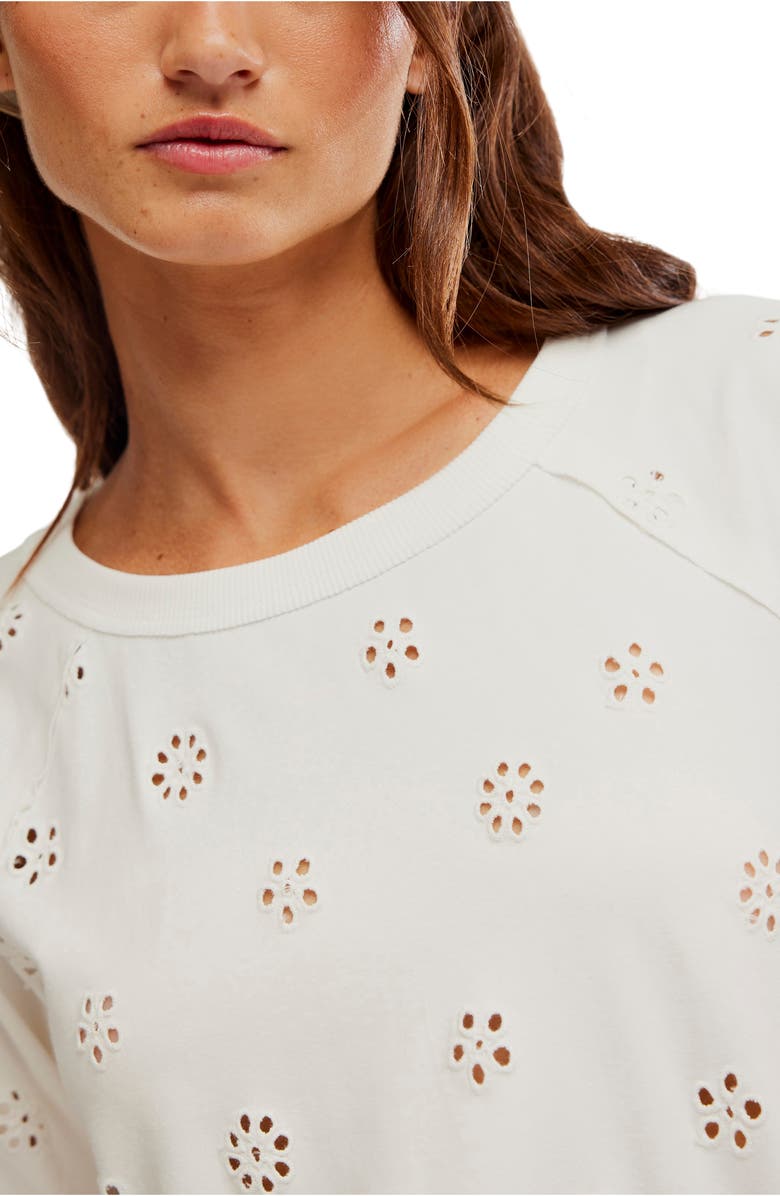 Free People Jessie Eyelet Puff Sleeve Top, Alternate, color, 