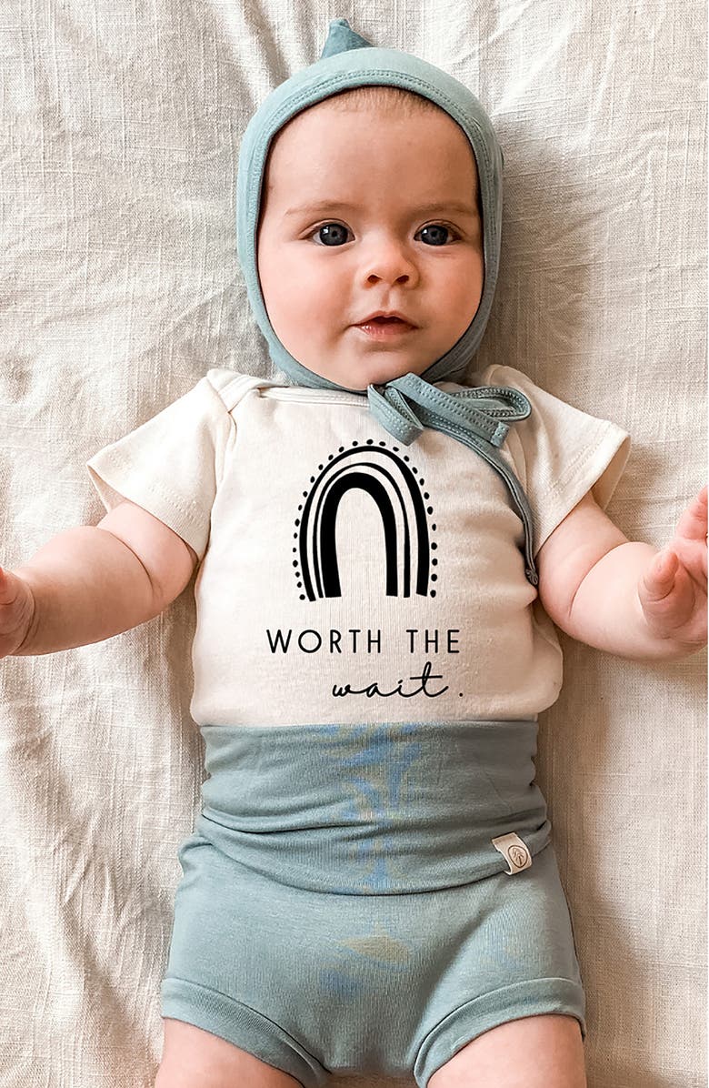 Tenth & Pine Worth the Wait Rainbow Organic Cotton Bodysuit, Alternate, color, 