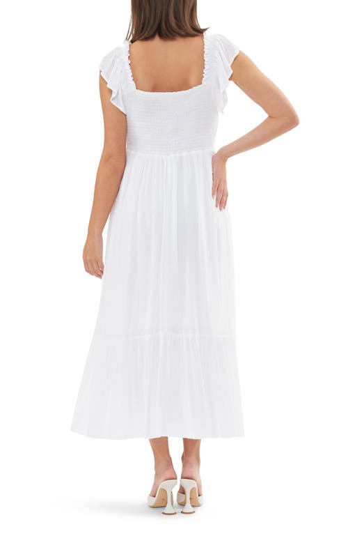 Ripe Maternity Hail Spot Convertible Maxi Maternity Dress In White