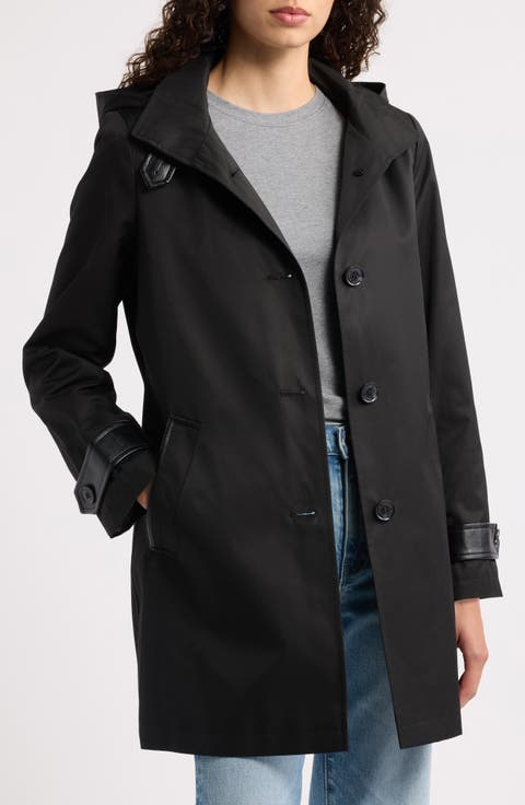 Hooded Cotton Blend Coat