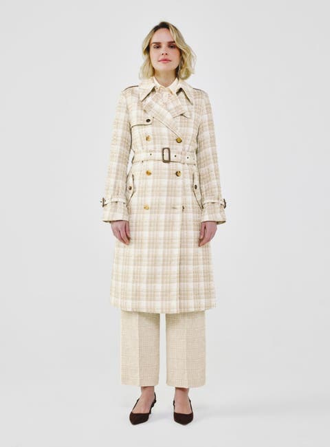 Heritage Plaid Tweed Trench
