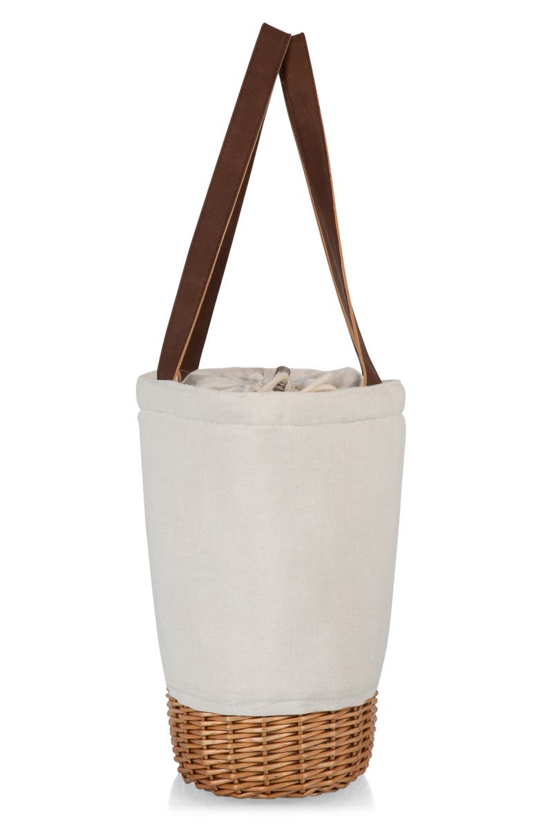 Picnic Time Pico Wicker & Canvas Insulated Lunch Tote Bag, Alternate, color, Beige