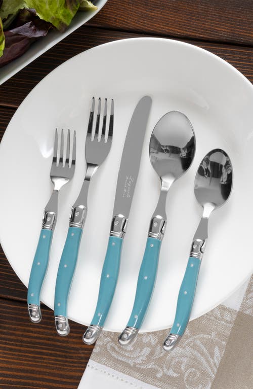 French Home Laguiole 20-piece Flatware Set In Teal