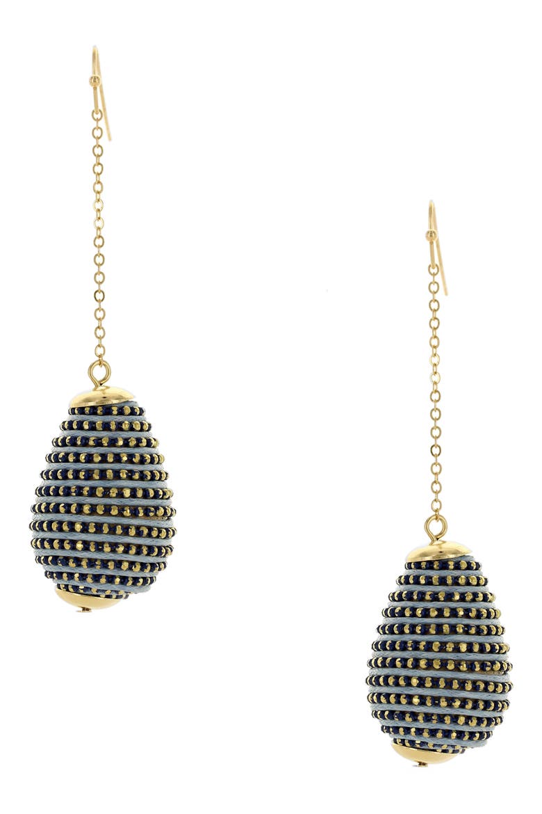 Rainfall Drop Earrings, Main, color, GOLD / BLUE