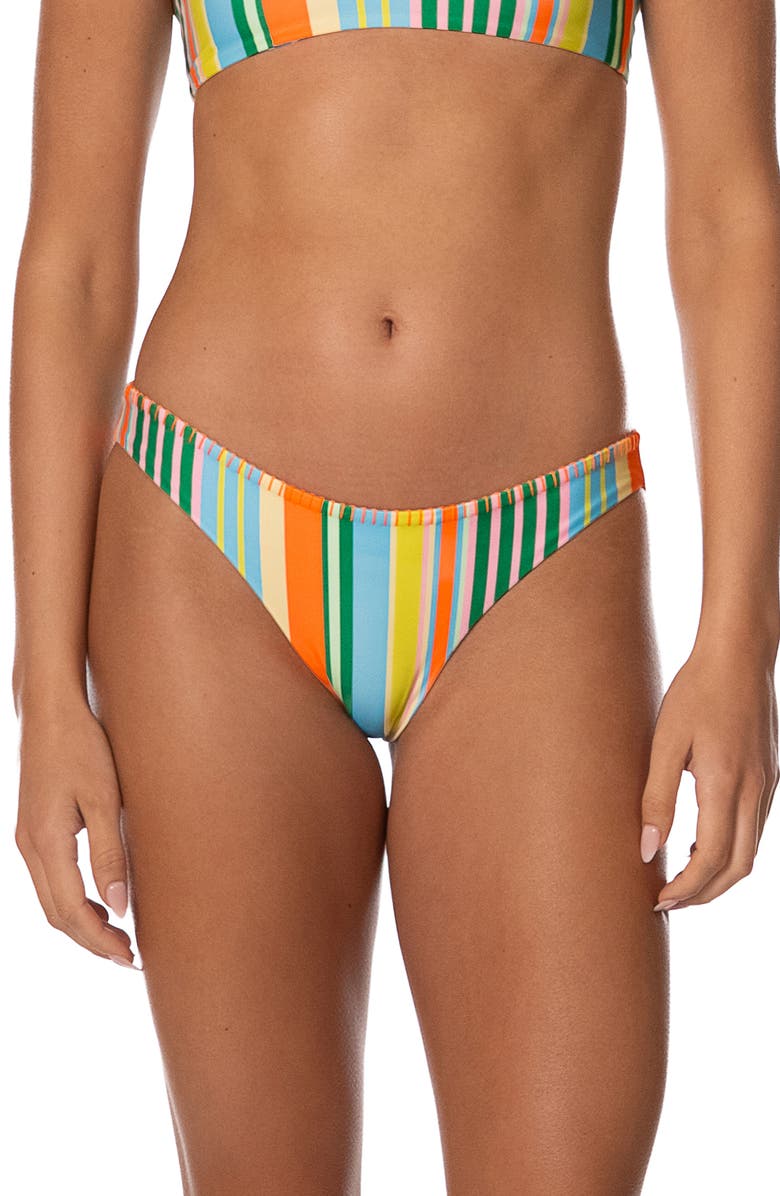 Maaji Deep Sea Lines Iconic Reversible Bikini Bottoms, Main, color, Open Blue