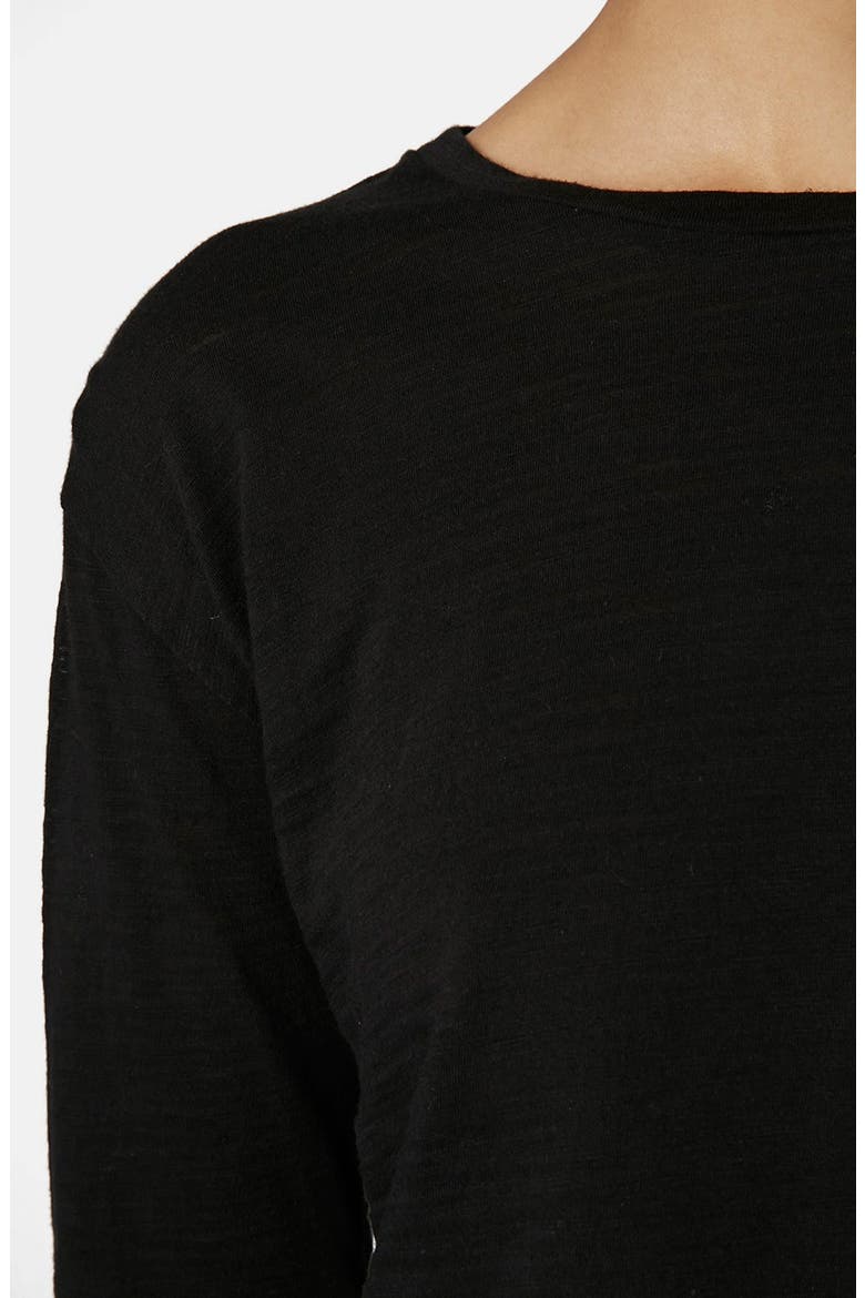 Long Sleeve Crop Top, Alternate, color, BLACK