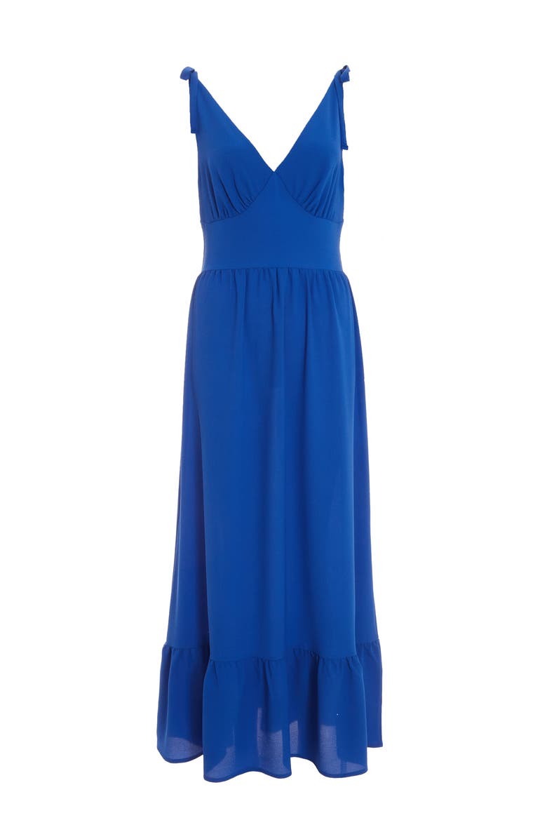 QUIZ Bubble Crepe Tie Detail Maxi Dress, Alternate, color, Blue