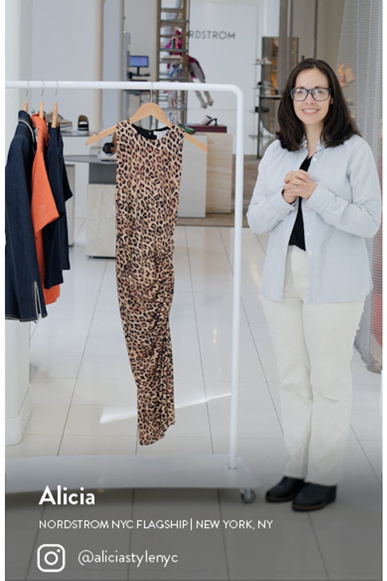 Mardell Leopard Print Side Ruched Midi Dress video