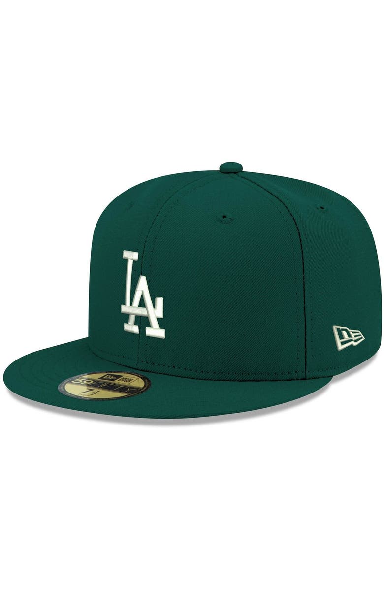 New Era Men's New Era Green Los Angeles Dodgers White Logo 59FIFTY Fitted Hat, Main, color, 