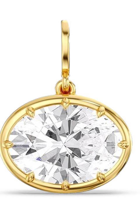 East West Oval Lola Lab Diamond Pendant Charm in 14K