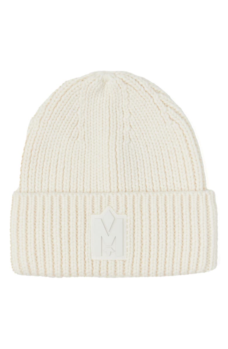 Mackage Jude Wool Blend Cuff Beanie, Main, color, Cream