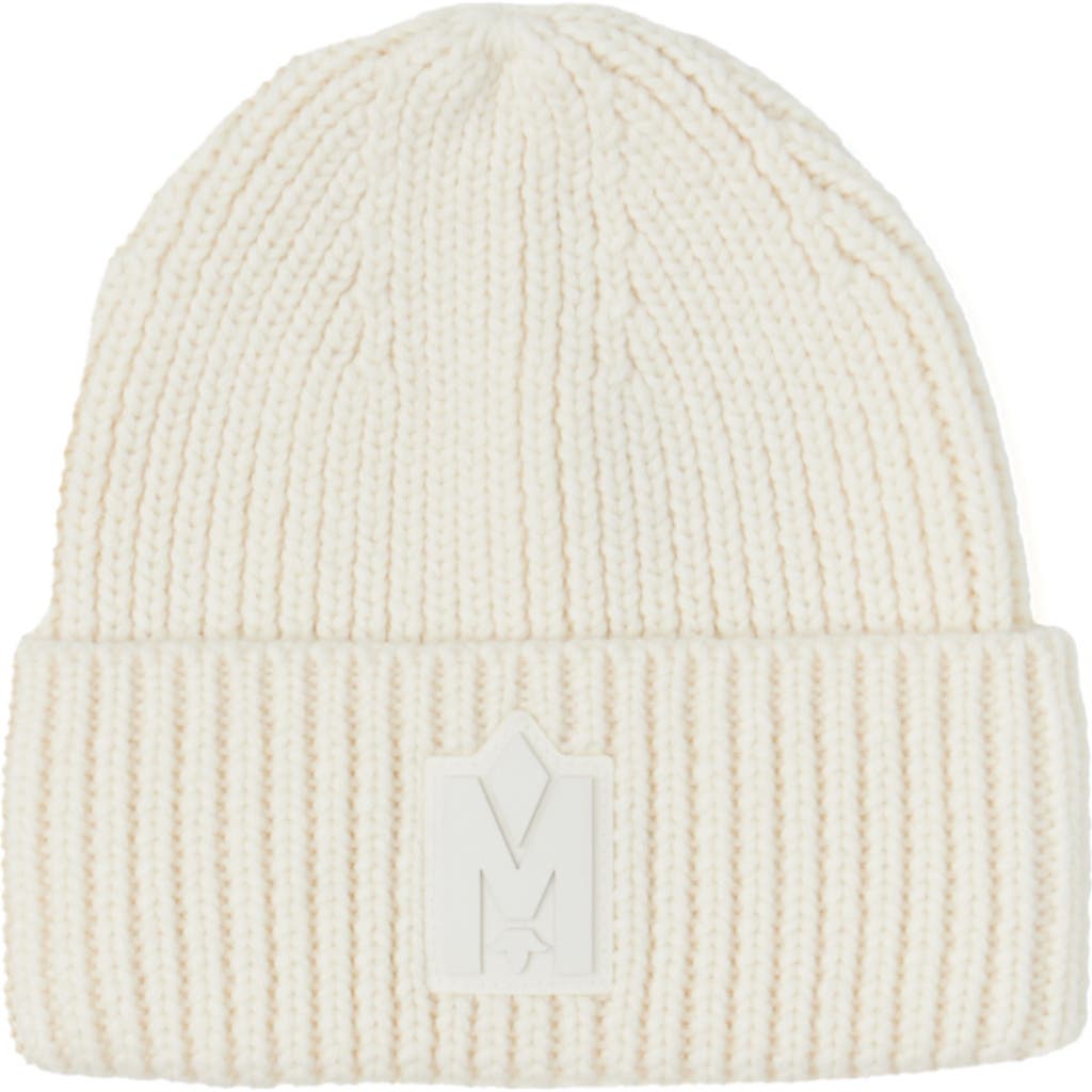 Mackage Jude Hand-knit Logo Beanie With Ribbed Cuff In Neutral