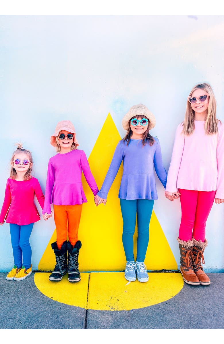 CITY THREADS Girls 100% Cotton Leggings, Alternate, color, Black