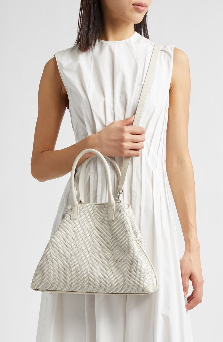 Akris Small AI Woven Leather Tote, Alternate, color, Ecru Alabaster