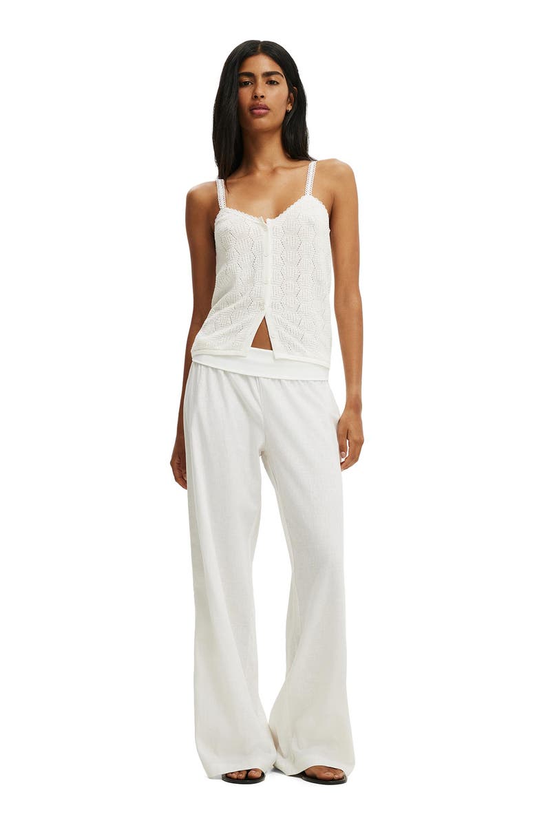 Cotton On Women's Knit Button Through Cami, Alternate, color, Porcelain