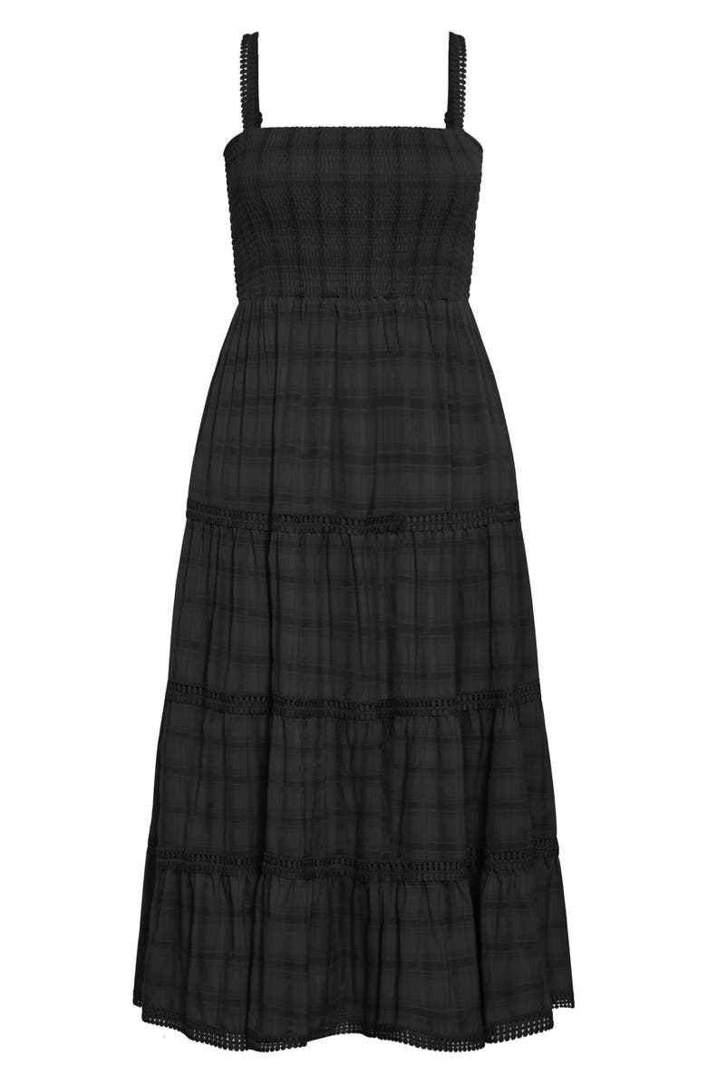 City Chic Dakota Tiered Maxi Sundress, Alternate, color, Black