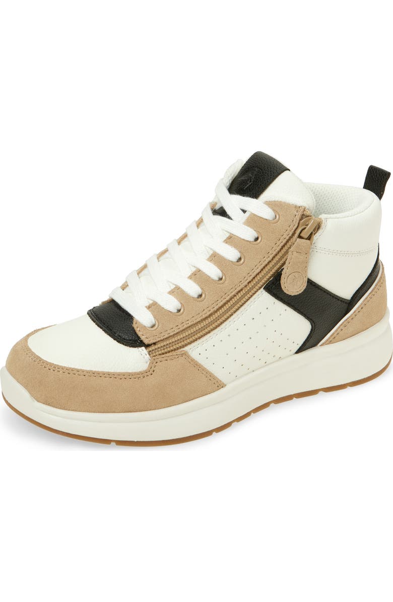 BILLY Footwear Comfort Double Zip High Top Sneaker, Main, color, White/ Black