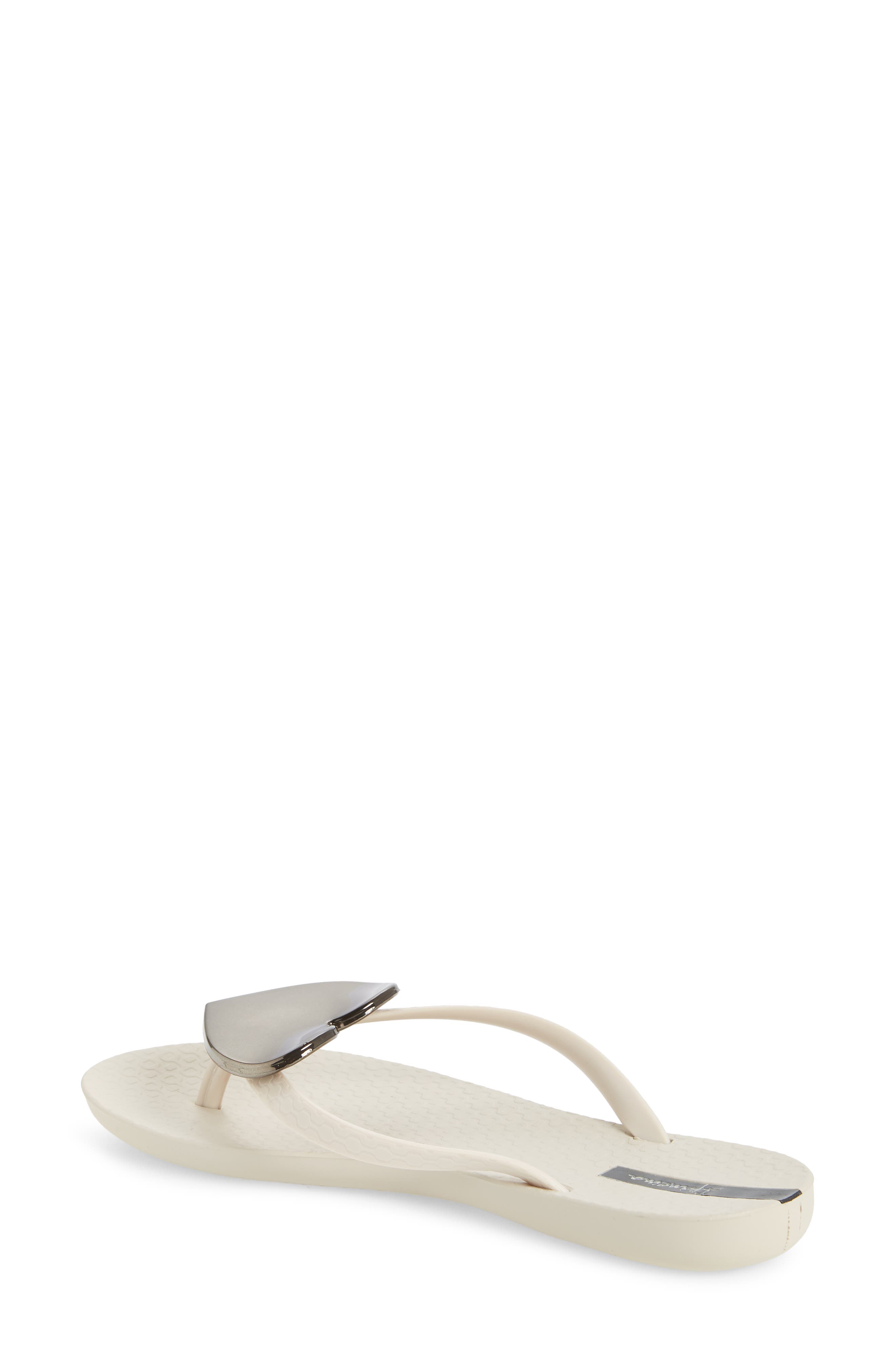 Ipanema Wave Heart Flip Flop, Alternate, color, Beige/ Beige/ Black