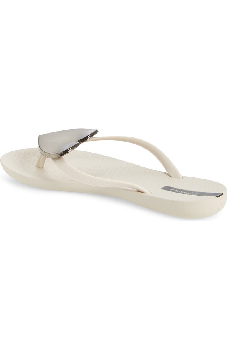 Ipanema Wave Heart Flip Flop, Alternate, color, Beige/ Beige/ Black