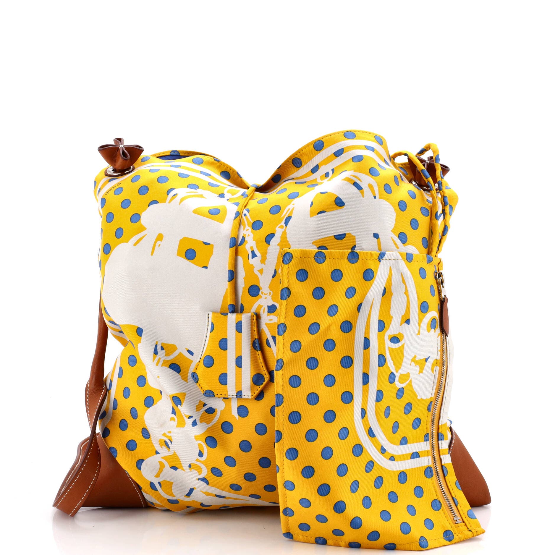 Silky City Bag Printed Silk and Leather PM, Alternate, color, Yellow