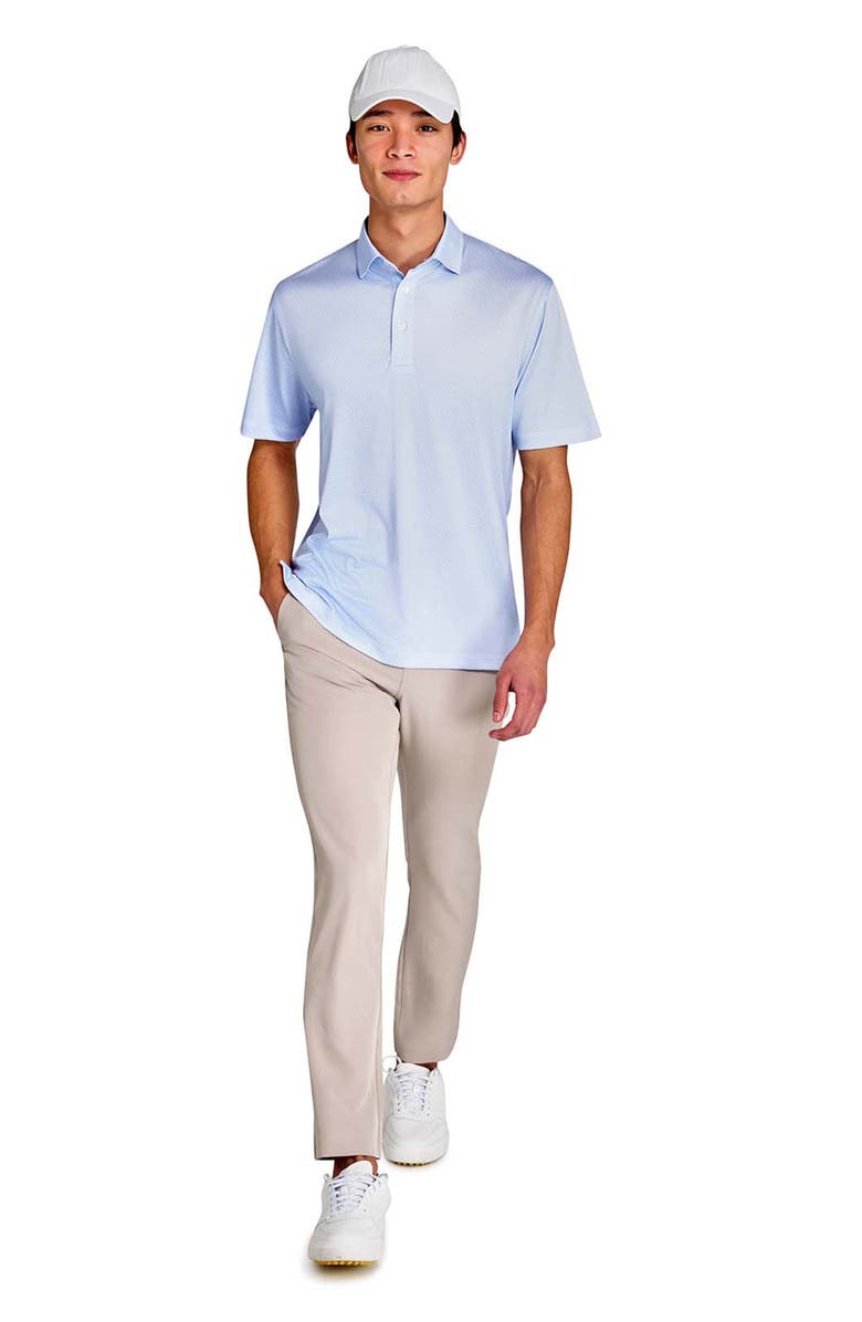 CONSTRUCT Regular Fit Flower Chain Recycled Performance Golf Polo, Alternate, color, White/Blue