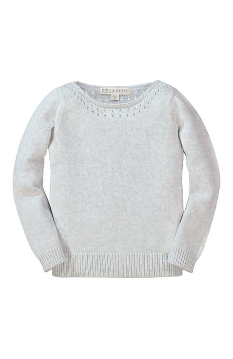 Baby Girls' Organic Pointelle Detail Sweater, Infant