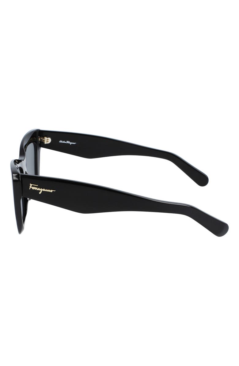 FERRAGAMO 55mm Butterfly Sunglasses, Alternate, color, Black