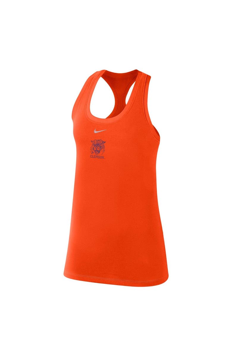Nike Women's Nike Orange Clemson Tigers Varsity Stack Vault Racerback Scoop Neck Tank Top, Alternate, color,