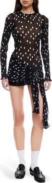 LIONESS Ford Long Sleeve Dot Minidress