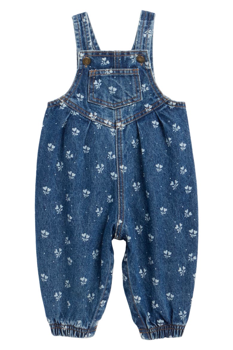 Ditsy Heart Overalls, Main, color, INDIGO
