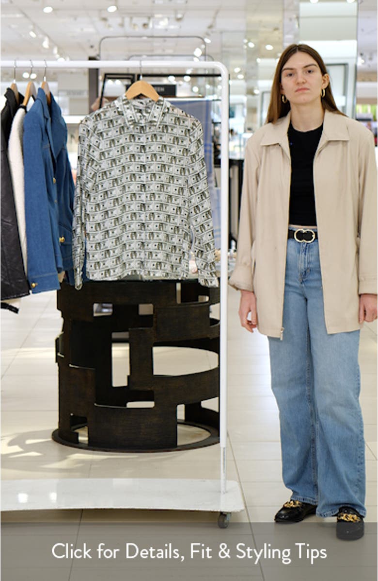 Willa Staceface Button-Up Silk Shirt, sales video thumbnail