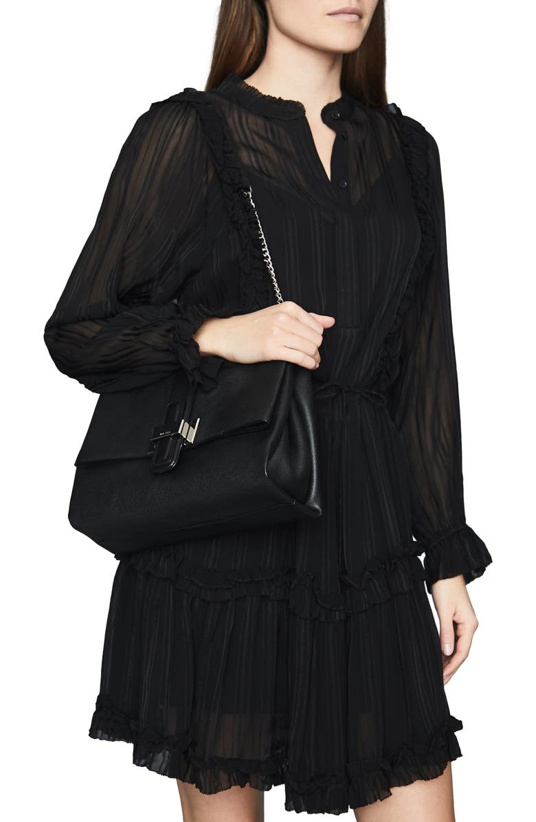 Reiss Maya Leather Shoulder Bag, Alternate, color,