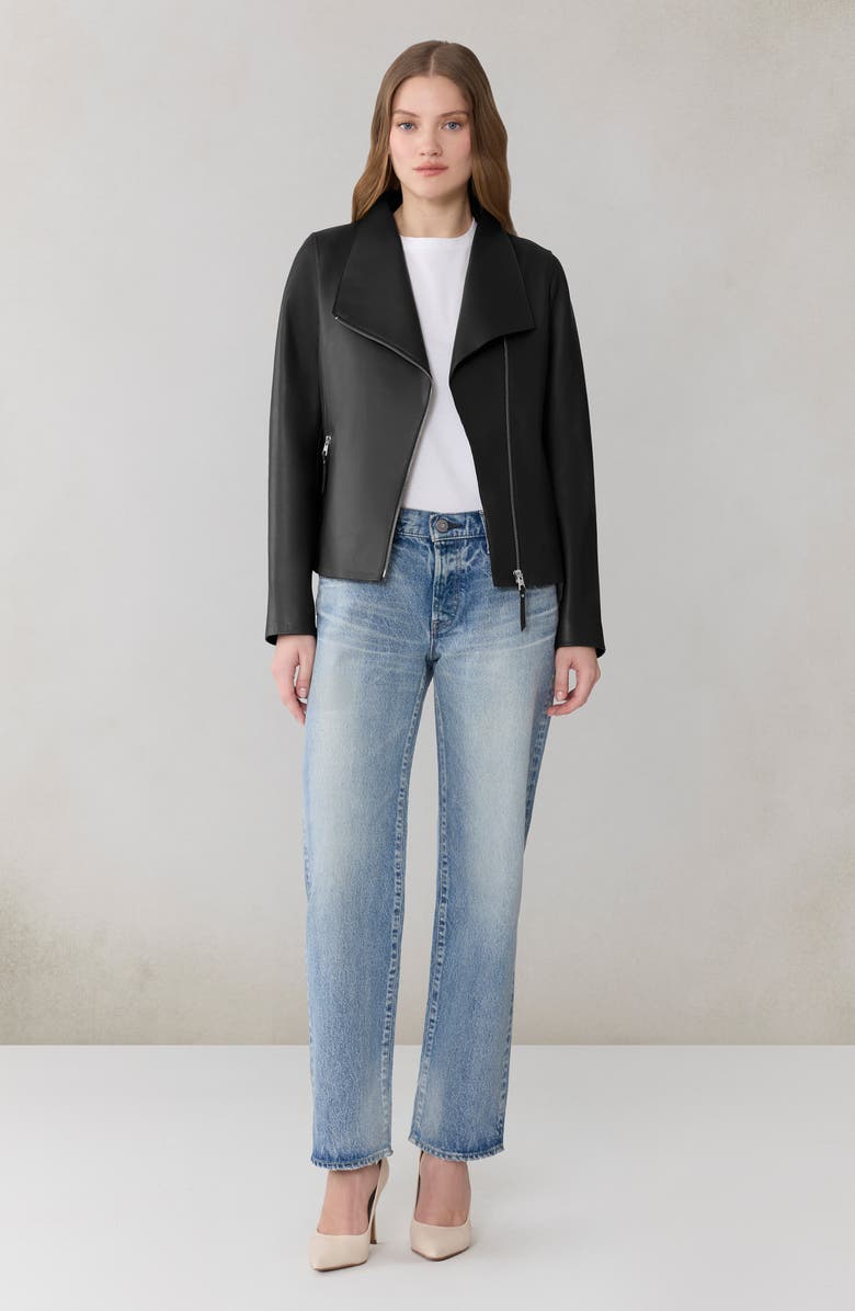 Soia & Kyo Catherine Leather Moto Jacket, Alternate, color, Black