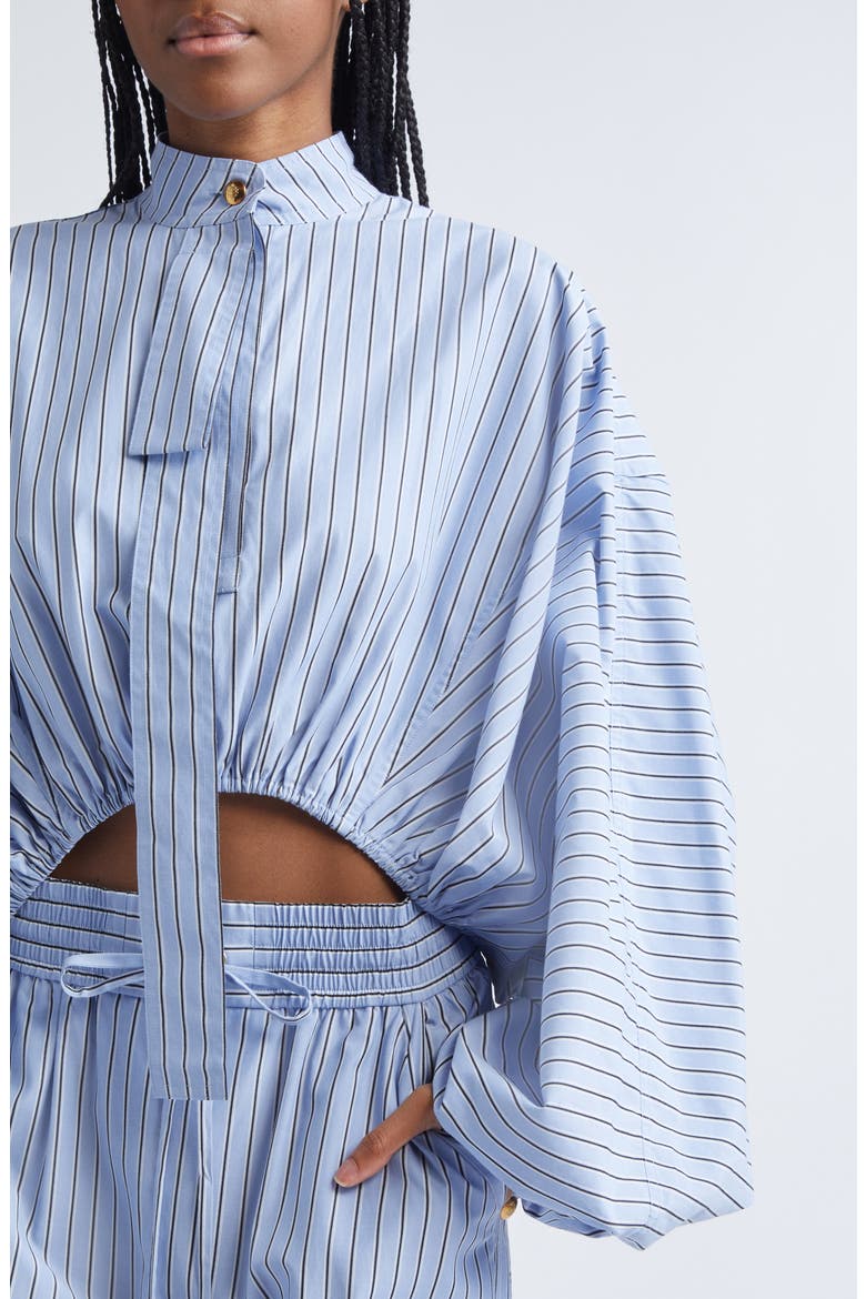 Stripe Poplin Crop Top, Alternate, color, HYDRANGEA STRIPE