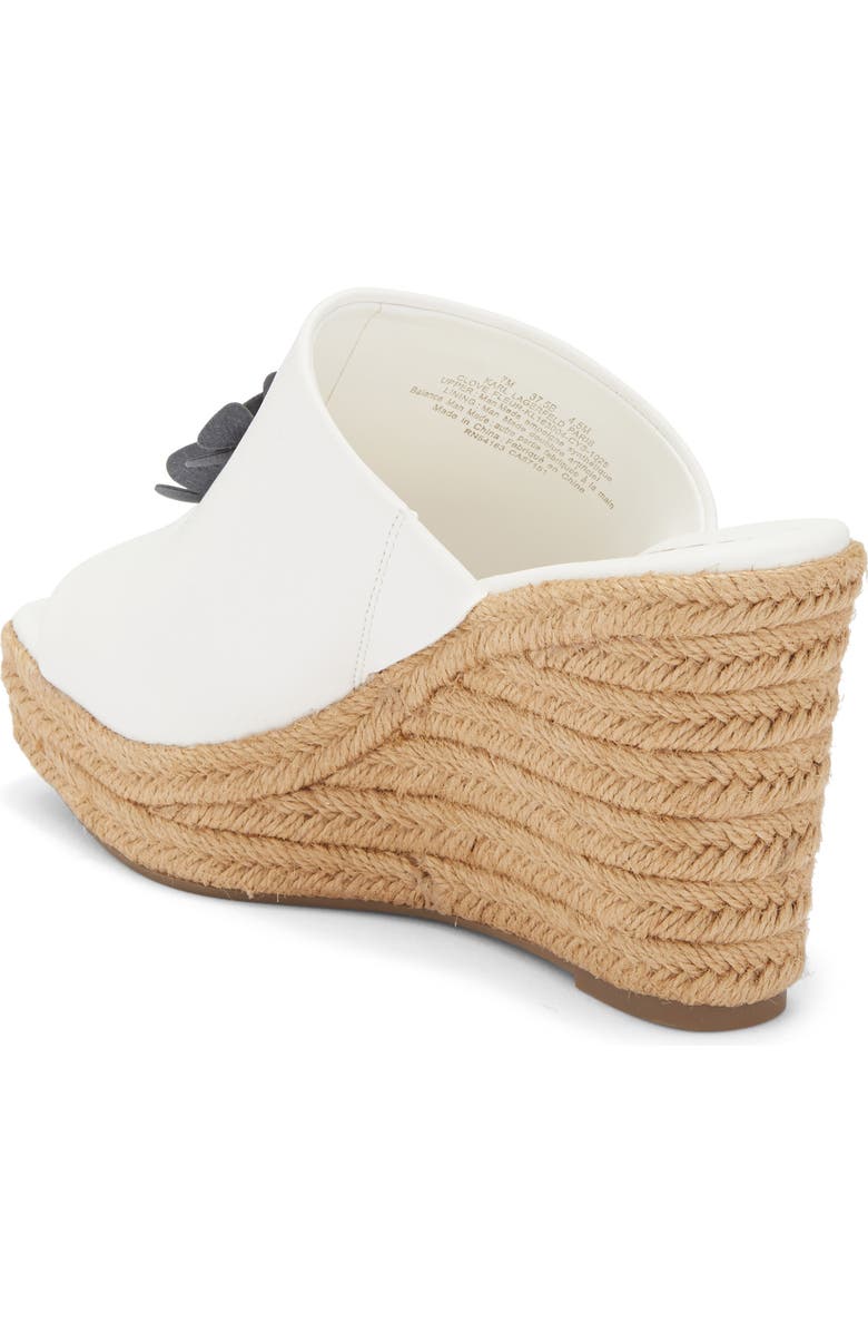 KARL LAGERFELD PARIS Clove Fleur Wedge Sandal, Alternate, color, Bright White