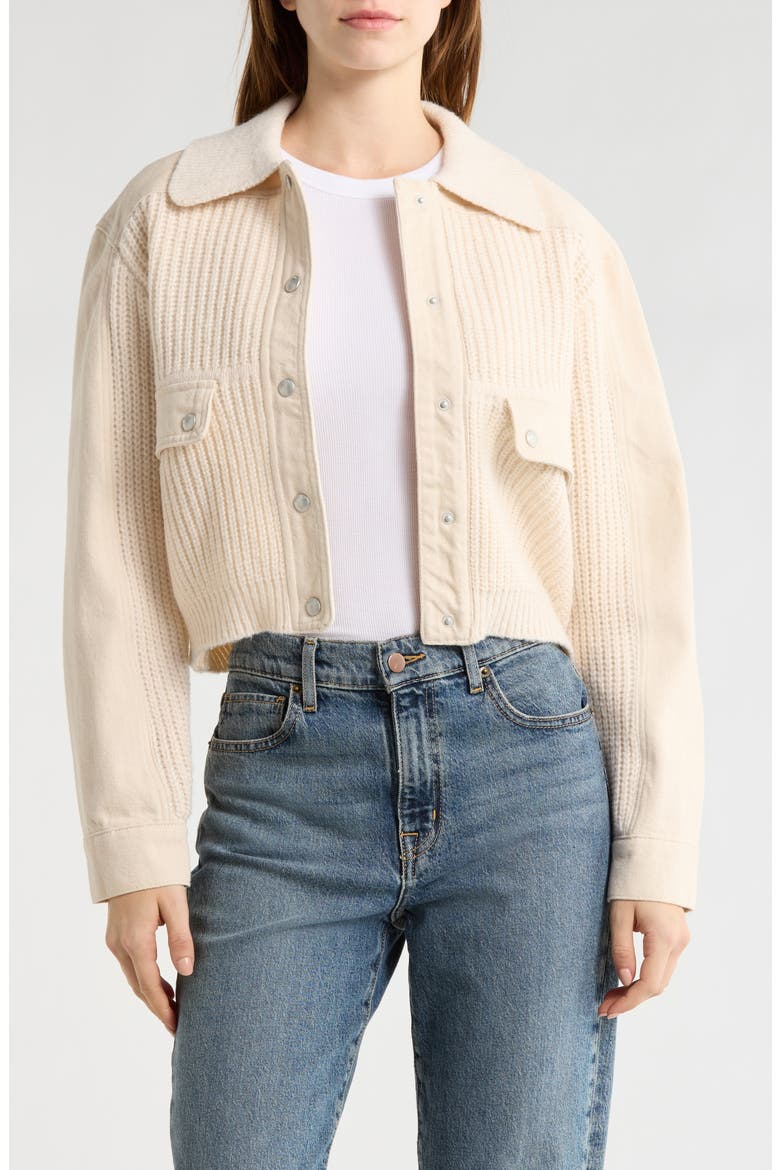 Sweater Bomber Jacket, Main, color, CREAM DREAM