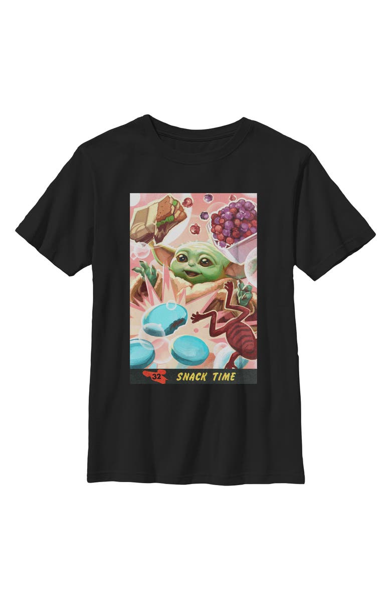 Star Wars: The Mandalorian and Grogu Boy's Star Wars The Mandalorian and Grogu The Child Snack Time Comic Art  Graphic T-Shirt, Main, color, Black