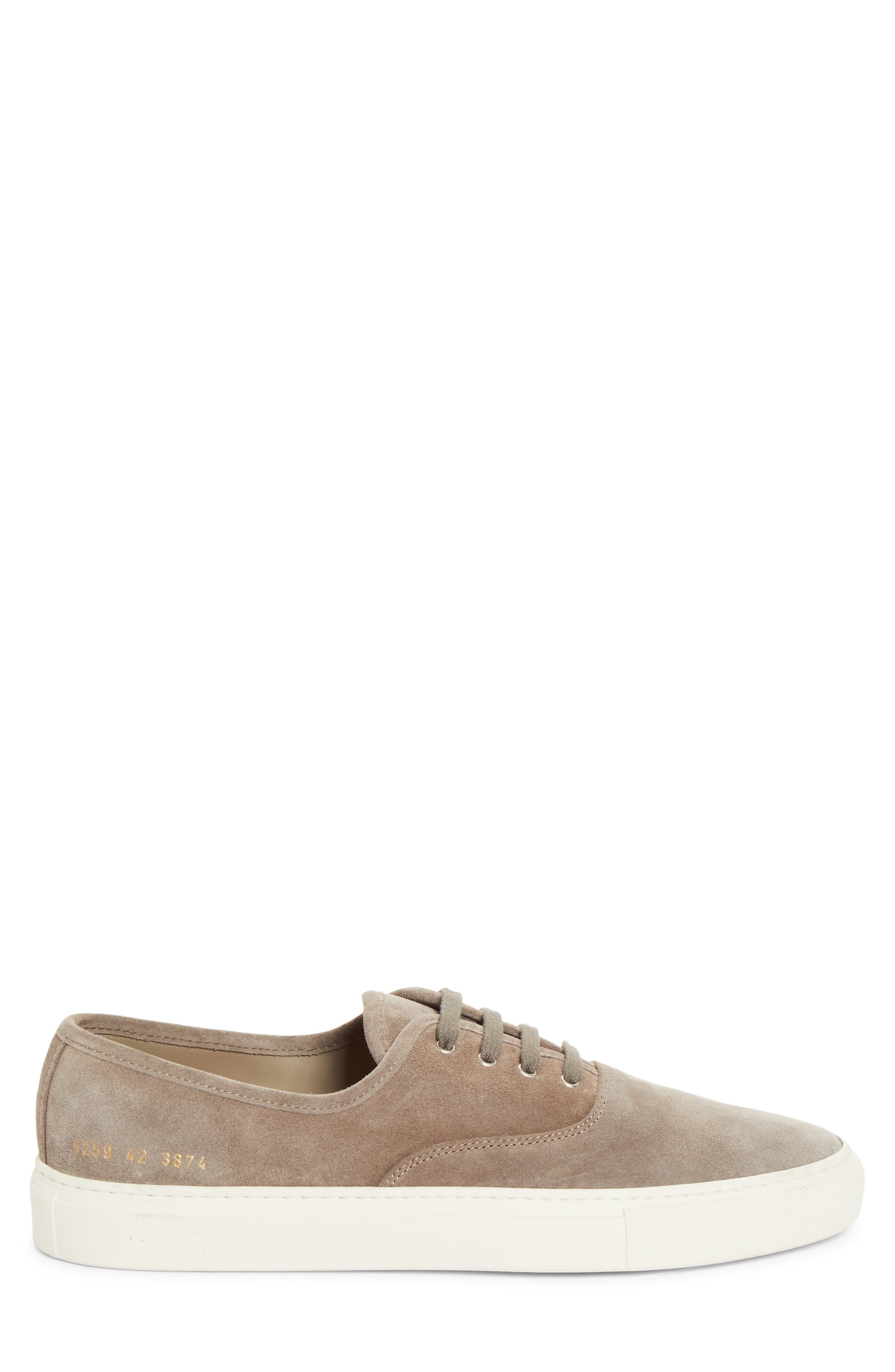 Four Hole Suede Sneaker, Alternate, color, GREY