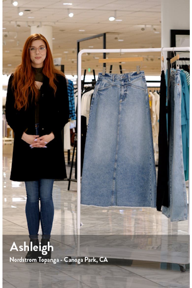 Come As You Are Fray Hem Denim Maxi Skirt video