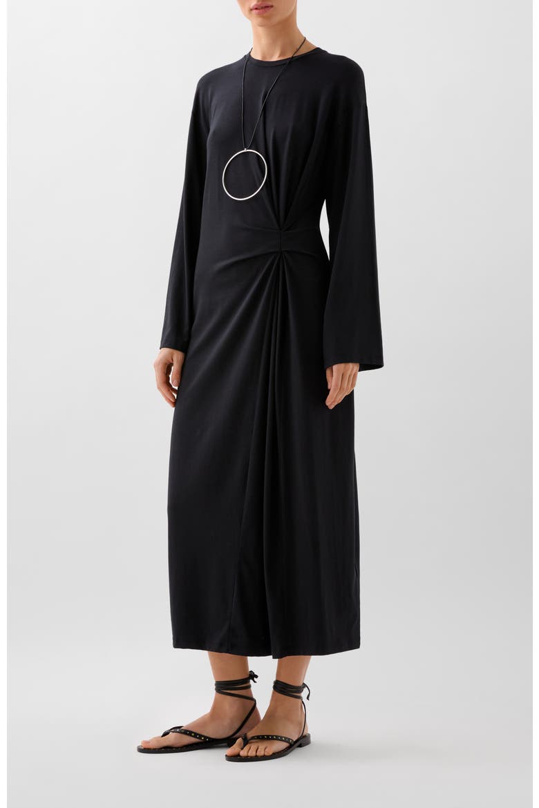 Knot Jersey Dress, Main, color, Black