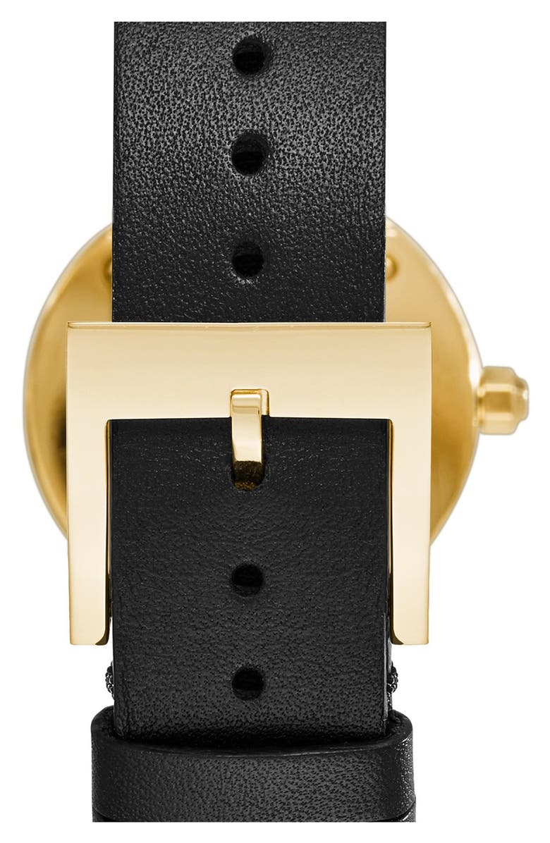 Tory Burch 'Reva' Logo Dial Leather Strap Watch, 28mm, Alternate, color, 